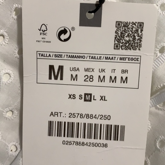 NWT. Zara Cutwork Embroidery Midi Dress. Size M. - Picture 7 of 9